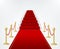 Red Event Carpet, Stair and Gold Rope Barrier. Vector