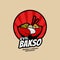 Red Evil Ramen Bakso and Meatball and Noodle Restaurant bowl with face logo symbol icon illustration