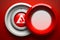 Red exclamation sign warning 3d icon white background danger siren alarm alert generated by ai