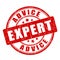 Red expert advice vector stamp