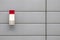 Red external burglar alarm system light as theft protection and burglar prevention and security and safety mechanism for crime