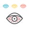 Red eye line icon. Vector sign for web graphics.