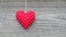 Red Fabric Heart on Barn Board
