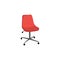 Red fabric office chair for workplace, flat cartoon vector illustration isolated