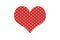 Red fabric polka dot heart.