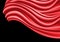 Red fabric satin flying on black luxury background texture vector