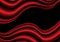 Red fabric silk wave on black luxury vector background texture