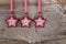 Red Fabric Star Merry Christmas Decoration Rustic Wood Backgroun