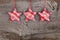 Red Fabric Star Merry Christmas Decoration Rustic Wood Backgroun