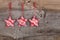 Red Fabric Star Merry Christmas Decoration Rustic Wood Backgroun