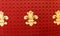 Red Fabric Texture, with an ornate gold fleur-de-lis