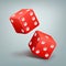 Red Falling Dice