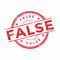Red False rubber stamp on white background.