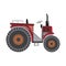 A red farm tractor isolated on white background for design, a vector stock illustration as agriculture or eco friendly production