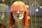 Red faux wig for female mannequin head