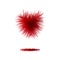 Red feather heart. Vector design element.