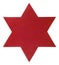 Red felt star in white back