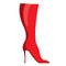 Red female high boot