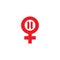 Red female sign menopause. Woman health concept vector icon