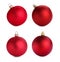 Red Festive baubles isolated on white, collection