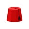 Red fez with black tassel. National Turkish headwear. Traditional felt headdress in cylindrical shape. Flat vector icon