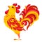 Red fiery vector rooster - symbol of 2017 New Year by Chinese calendar