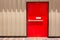 Red fire exit door