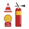 Red fire extinguisher isolated vector.