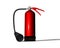 Red fire extinguisher on white background