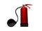 Red fire extinguisher on white background