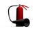 Red fire extinguisher on white background