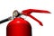 Red fire extinguisher on white background