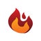 Red fire flame motion color shape logo design