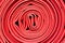 Red fire hose winder