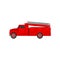 Red fire truck, emergency vehicle, side view vector Illustration on a white background