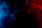 Red fire versus blue ice dynamic abstract background with star texture