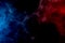 Red fire versus blue ice dynamic abstract background with star texture