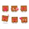 Red firecracker string cartoon character with love cute emoticon