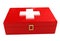 Red first aid box kit sign