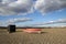 Red Fishing Boat on Dunwich Beach, Suffolk, England