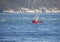 Red fishing boat in Southeast Alaska