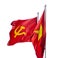 The red flag with communist symbols