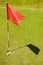 Red flag on a golf course