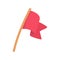 Red flag icon. Symbolic flags for defining tent sites for trekkers
