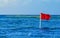 Red flag swimming prohibited high waves Playa del Carmen Mexico