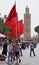 Red flags and the mosque in Marrakech