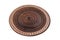 red flat clay plate top view isolated