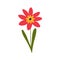 Red Flower flat icon, plant nature, chamomile sign, a colorful solid pattern on a white background, eps 10.