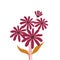 Red flower vector  Various scenes illustrations  Home decoration picture