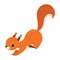 Red Fluffy Squirrel with Bushy Tail in Jumping Pose Vector Illustration